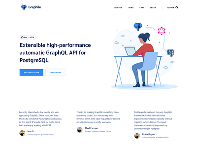 Graphile agency design flat illustration illustrator logo minimal technical design typography ui ux webflow webflow agency webflow designer website