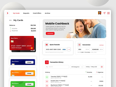 An online banking web app appdesign branding dashboard design development homepage ui design