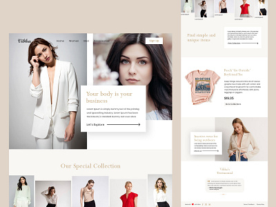 Clothing Landing Page design fashion homepage landing page ui design