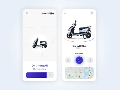 Electric Motorcycle Mobile App app app design artificial intelligence clean ui electric motorcycle mobile ui motorcycle ui design uiux