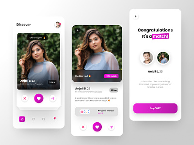Dating App UI Design appdesign dating app dating app ui dating ui design design app mobile app mobile app design pegalogics ui ui ux