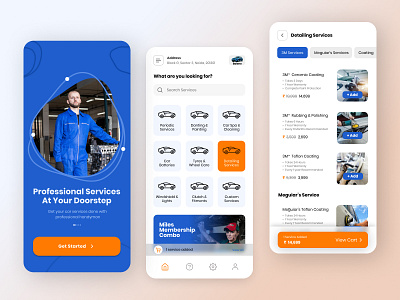 Car Wash and Protection App appdesign car care car service car wash car wash service design app mobile app design service app ui ui design ui ux vehicle care vehicle care service