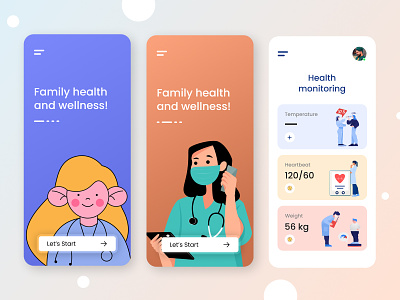 Health monitoring - Mobile app UI app design figma healthcare healthcare application medical app mobile app ui ux