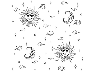 Pattern pattern sun moon design