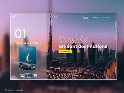 Travel Website Design design design art figma figma design figmadesign glass effect glassmorphism landing page design landingpage landscape transition travel agency travel app traveling travelui trend ui ui travel uiux ux