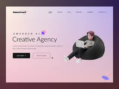 Creative Agency Landing Page adobexd apple ui clean ui creative design figma figma design gradient landing page mess gradient website