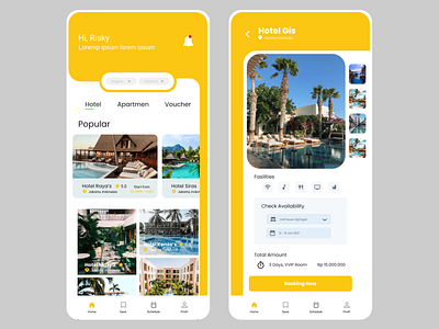 UI Hotel Booking App app branding design flat illustration typography ui ux vector web website