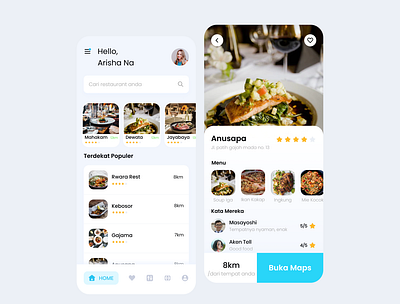 UI Design Find Restaurant animation app art design graphic design ui ux vector web website