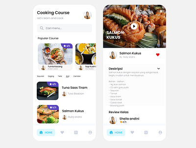 Cooking Course App UI app cooking app design ui ux