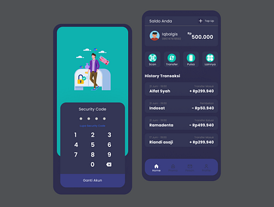 E-wallet App UI app branding dark design icon illustration logo ui ux vector wallet darkui web website