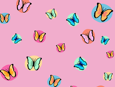 BUTTERFLY PATTERN butterfly colorful design feminist art glitter handlettering illustration procreate typography vector women