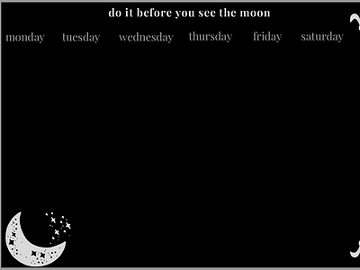 Dark Planner animation black dark design illustration minimal moon night organiser planner to-do vector