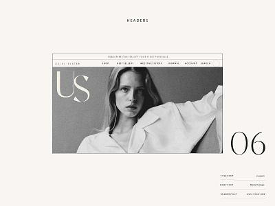 USISI Headers art direction design minimal photography ui web design