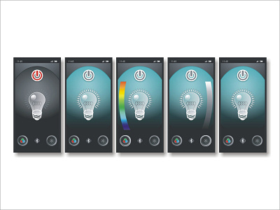 incandescent light app design mobile ui ux vector