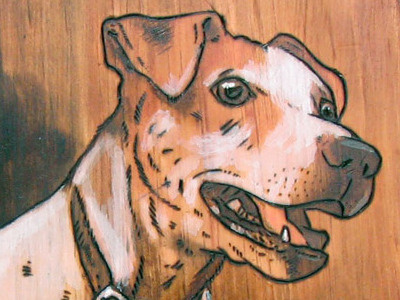 Terrier burning illustrator laser paint stain wood