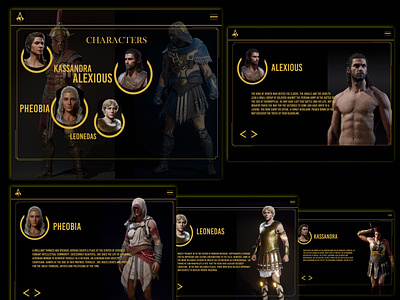 Assassin creed Odyssey game characters in web mode design