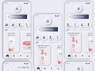 Lady's cosmetic eCommerce app . UX UI design animation app app design application branding cosmetic design ecommerce app ecommerce design flat icon illustration ui ux vector web