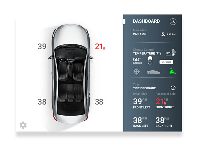 Tire pressure and climate UI design of Mercedes Benz animation app design application automobile benz branding design flat icon illustration mercedes benz ui ux ux design vector web webdesign