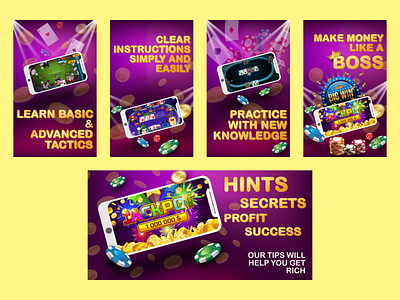 Gambling promo for Google Play app app design application cover game illustration typography vector