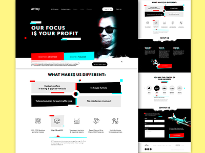 Affmy web-site branding design glitch glitch effect responsive typography ui ui design uiux ux web