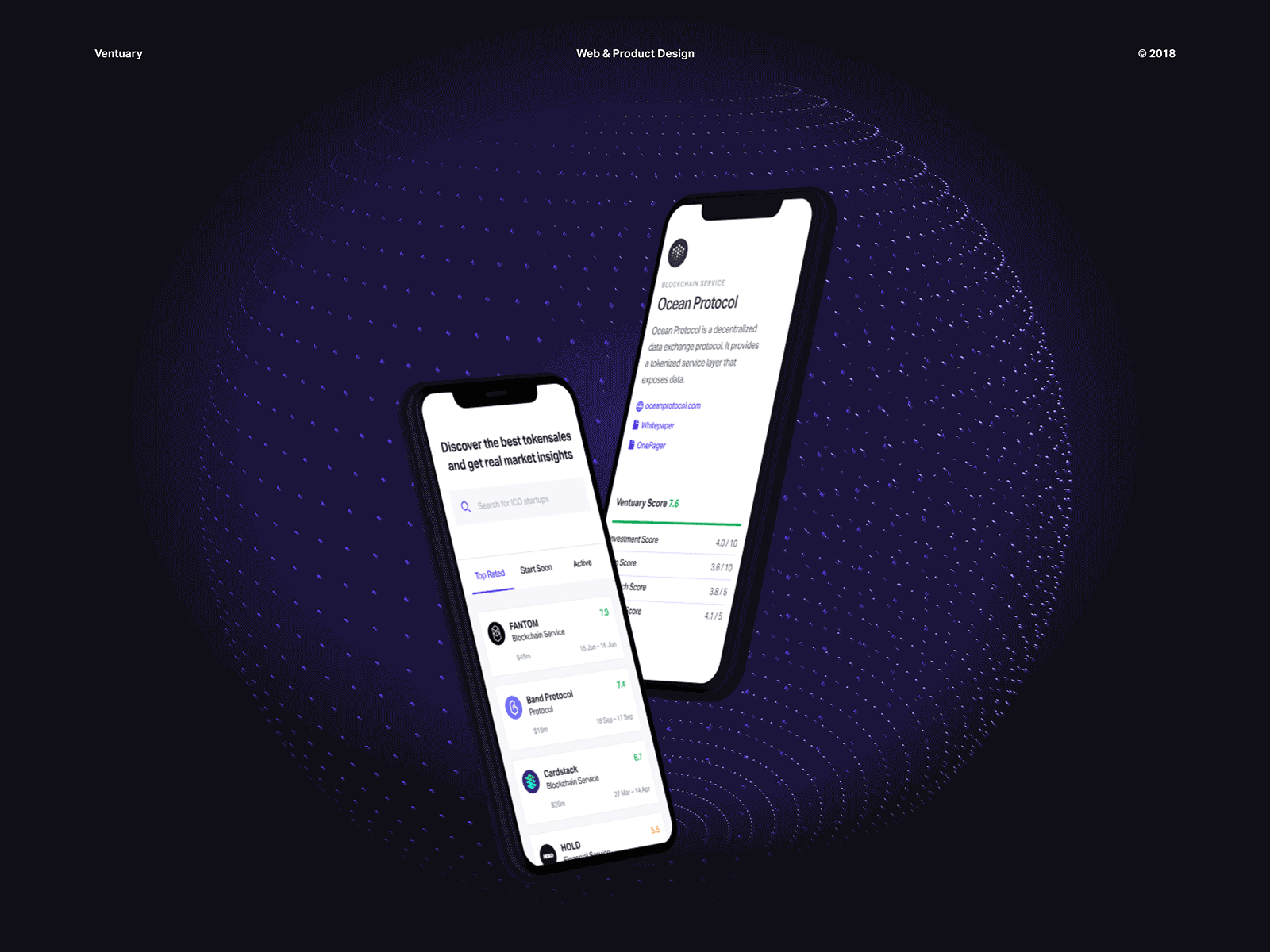 Ventuary – Web app case study animation app behance bitcoin case concept crypto dashboard ico investing mockup