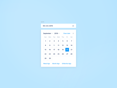 Datepicker Component by Robert Mayer on Dribbble