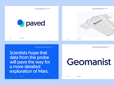 Paved ― Brand Exploration brand brandbook branding geomanist guidelines identity logo saas styleguide typography