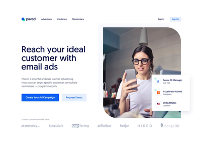 Landing Page ― Animation Concept ads advertiser after effects animated cards chart concept cpa elements email impressions interaction landing page marketing newsletter outreach parallax promo sponsorship targeting