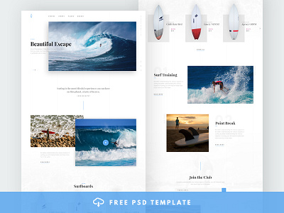 Surfing Free Theme PSD font free freebie kit mockup pack psd template theme ui