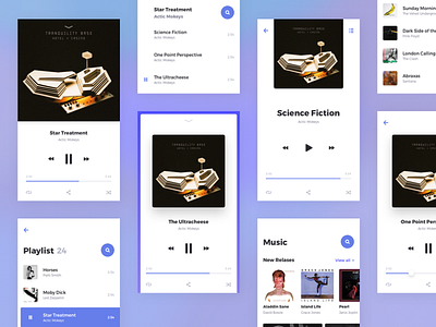 Rodman UI Kit: Music Player & Playlist Templates android app color concept ios kit mobile music player playlist ui kit ux
