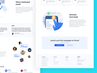 Paved – Dedicated Email Landing Page app email homepage interface landing page product ui webpage
