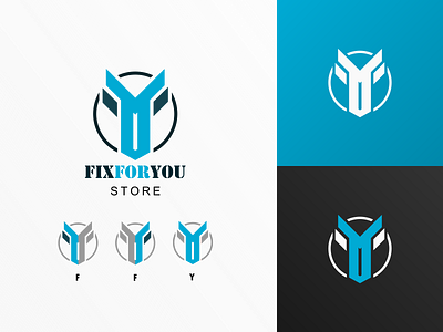 FIXFORYOU Logo Consept abstract logo branding design flat logo monogram typography