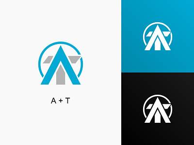 Monogram AT branding design flat logo monogram typography