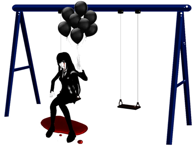 Where can I go abstract art balloons blood bored concept dark gothic swing