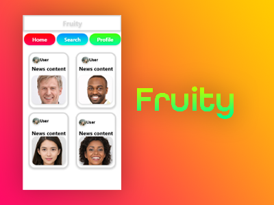 Fruity UI social network ui ux