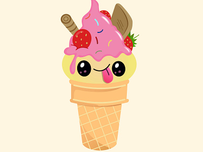 ice cream design food ice ice cream icecream icons illustration image strawberry sweet vector