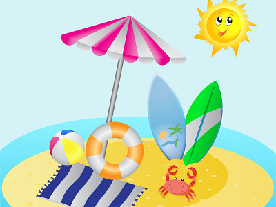 Summer illustration cartoon creative design icons illustration image tropical vector