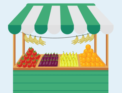 Market place cartoon design graphic design icons illustration image vector