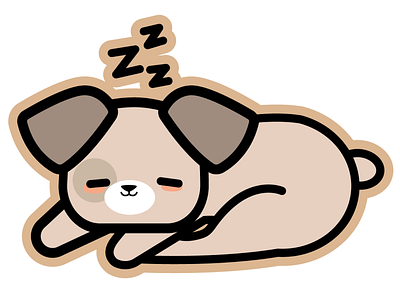 Sticker doggy sleeping. Cartoon style cartoon creative design dog graphic design icons illustration image sliping vector