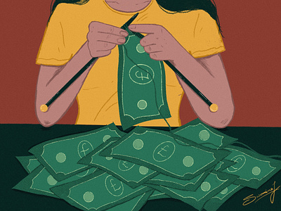 Making money - Swarnima Jain concept art design digital art editorial art illustration making money money procreate