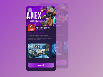 Game Store action apex apexlegends app app design appdesign design figma fps game gamedesign gamedeveloper purple ui