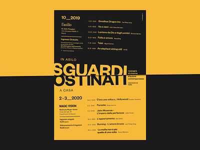 Sguardi Ostinati 2019-20 cinema festival minimal old poster print typography
