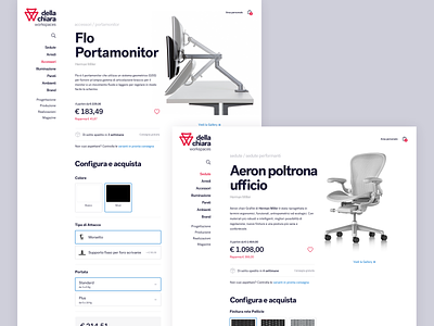 Della Chiara - Products page design furniture minimal typography ui webdesign