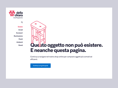 Della Chiara - Error 404 furniture illustration minimal typography ui webdesign