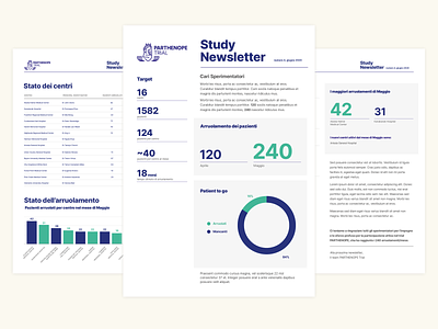 Parthenope Trial - Montly Report brand newsletter print report typography