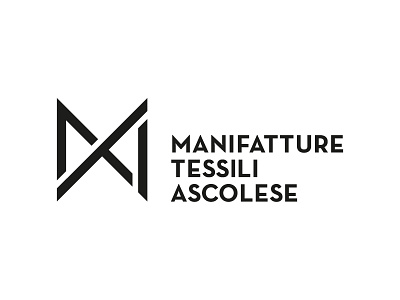 MTA - manifatture tessili ascolese a brand initials logo m manufacturing monogram t textile