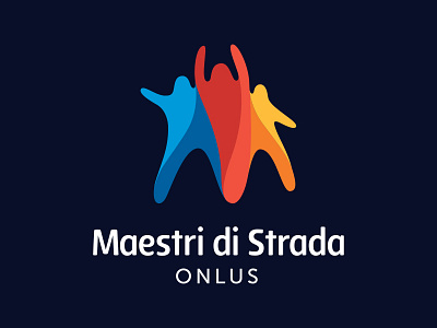 Maestri di Strada - Dark background brand branding color design identity logo mark people school teacher