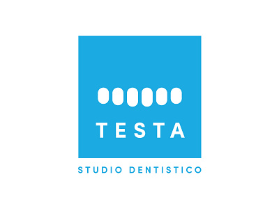 Studio Dentistico Testa blue brand branding dental design identity logo mark people square tooths