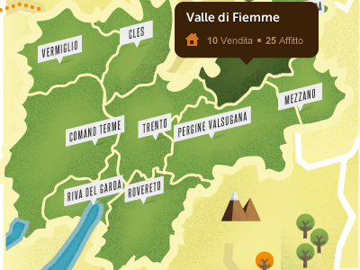 CaseTrentine.it new map grain illustration map webdesign