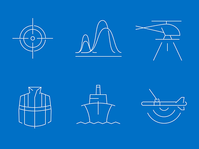 Next Geosolutions - icons boat data engineering helicopter illustration jacket minimal outline radar services stroke vector website